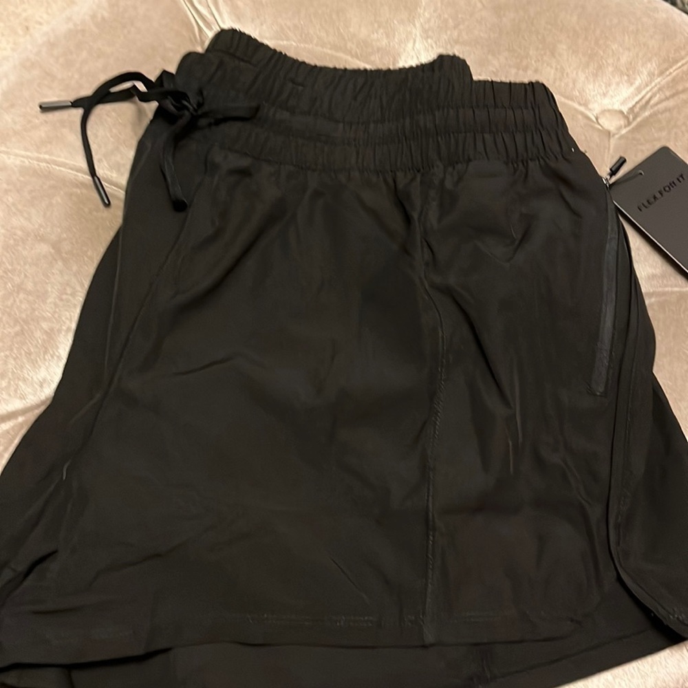 90 degree black workout shorts with panty included, new